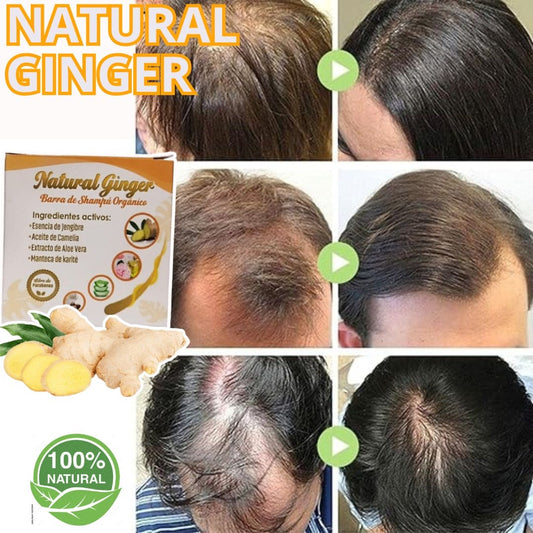 NATURAL GINGER™ Shampoo en barra, "NUEVA FÓRMULA BIOACTIVA"